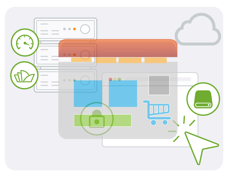 webpage cloud server icons