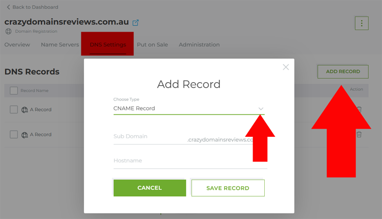 CNAME record option