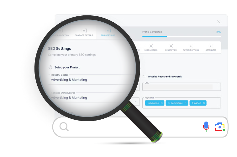 webpage and magnifying glass icon